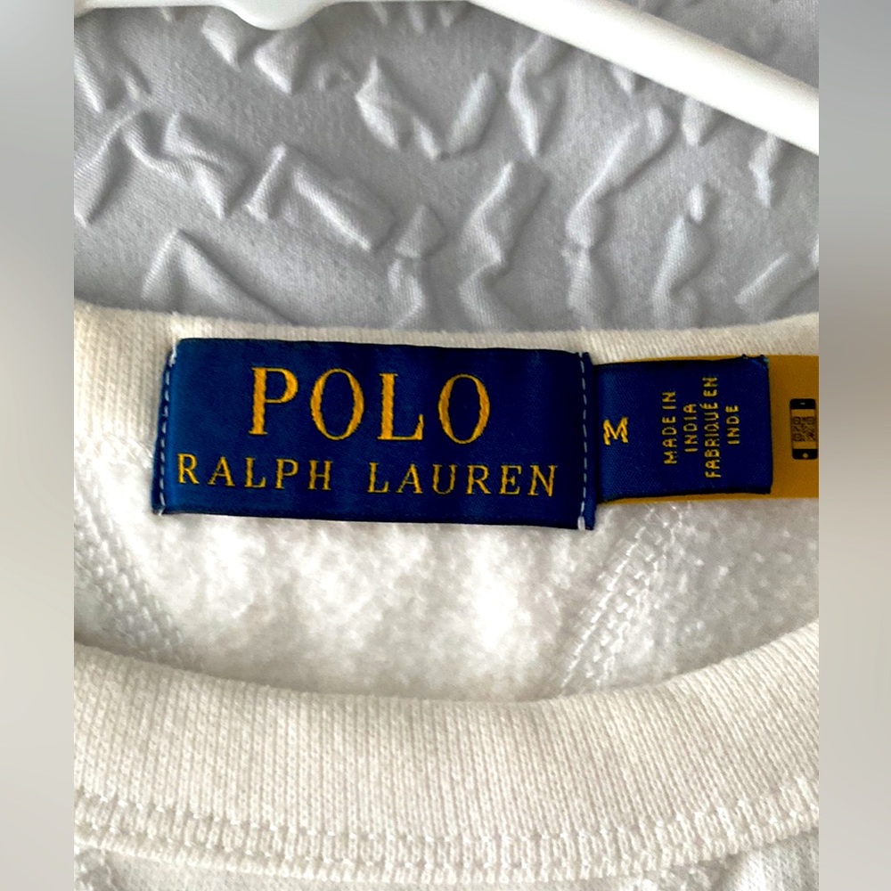 Mens medium Polo by RL white sweater sweatshirt